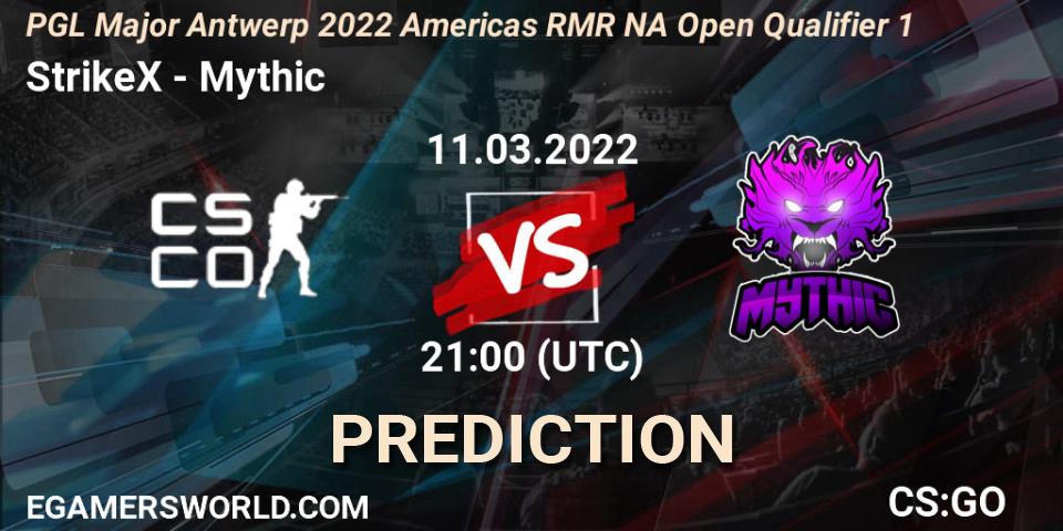 Pronóstico StrikeX - Mythic. 11.03.2022 at 21:05, Counter-Strike (CS2), PGL Major Antwerp 2022 Americas RMR NA Open Qualifier 1