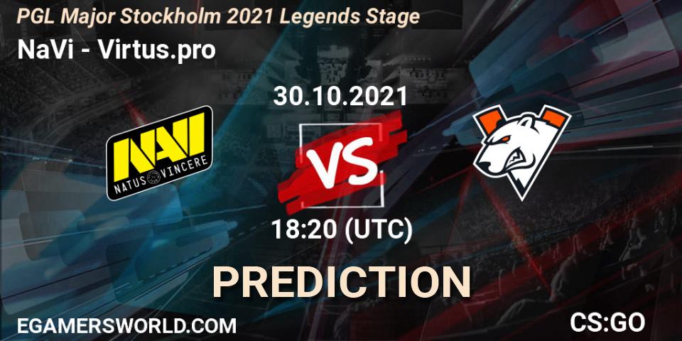Pronóstico NaVi - Virtus.pro. 30.10.2021 at 18:45, Counter-Strike (CS2), PGL Major Stockholm 2021 Legends Stage
