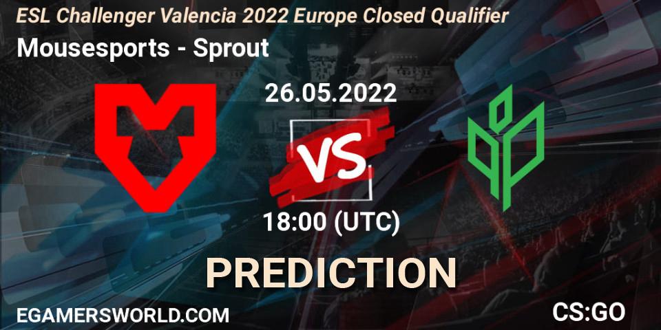Pronóstico Mousesports - Sprout. 26.05.2022 at 18:00, Counter-Strike (CS2), ESL Challenger Valencia 2022 Europe Closed Qualifier