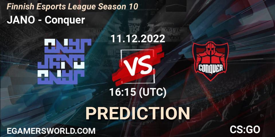 Pronóstico JANO - Conquer. 11.12.22, CS2 (CS:GO), Finnish Esports League Season 10
