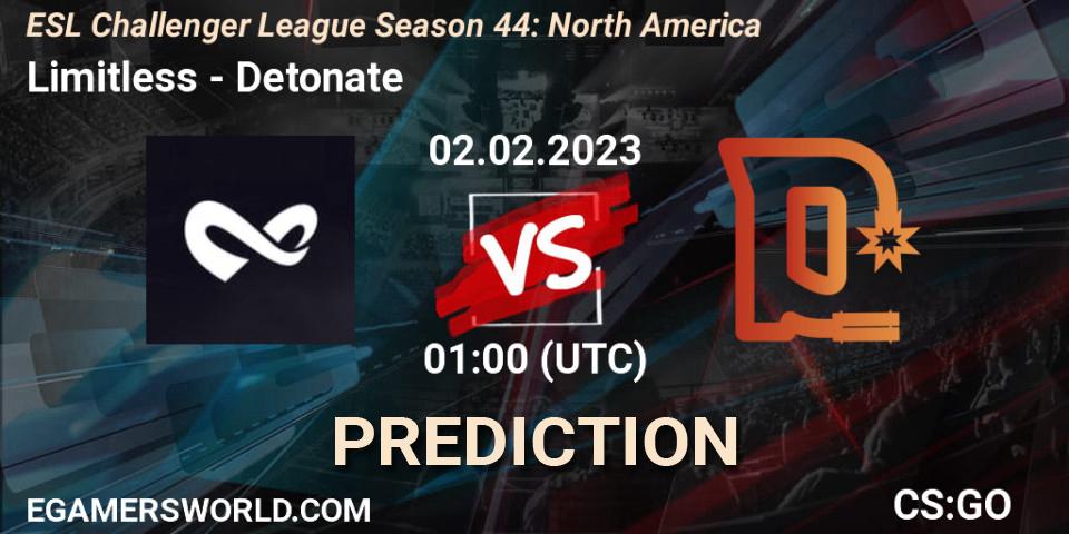 Pronóstico Limitless - Detonate. 02.03.23, CS2 (CS:GO), ESL Challenger League Season 44: North America