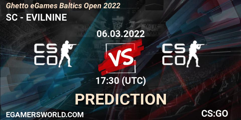 Pronóstico SC e-Sports - EVILNINE. 06.03.2022 at 17:30, Counter-Strike (CS2), Ghetto eGames Baltics Open