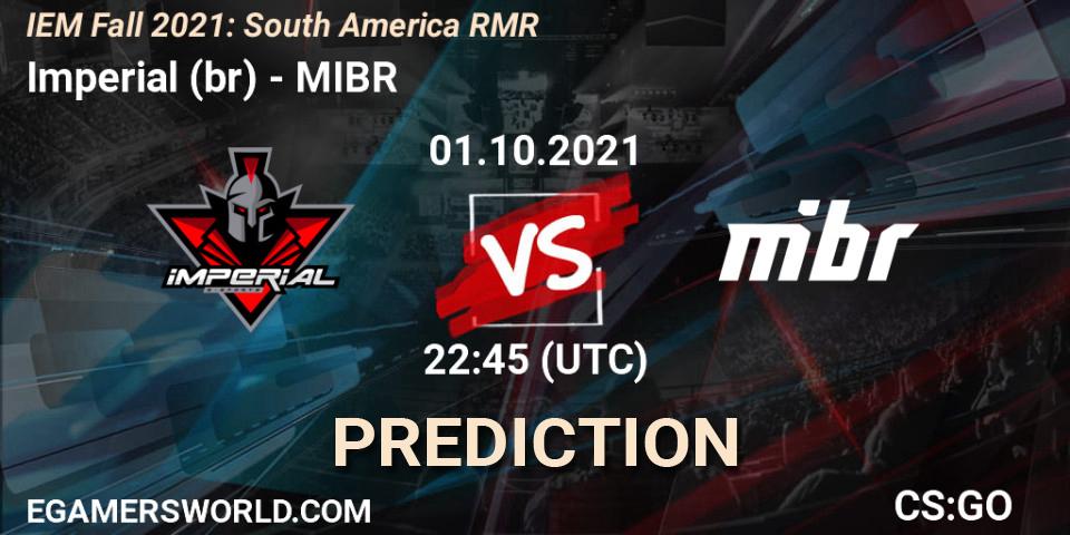 Pronóstico Imperial (br) - MIBR. 01.10.2021 at 22:45, Counter-Strike (CS2), IEM Fall 2021: South America RMR