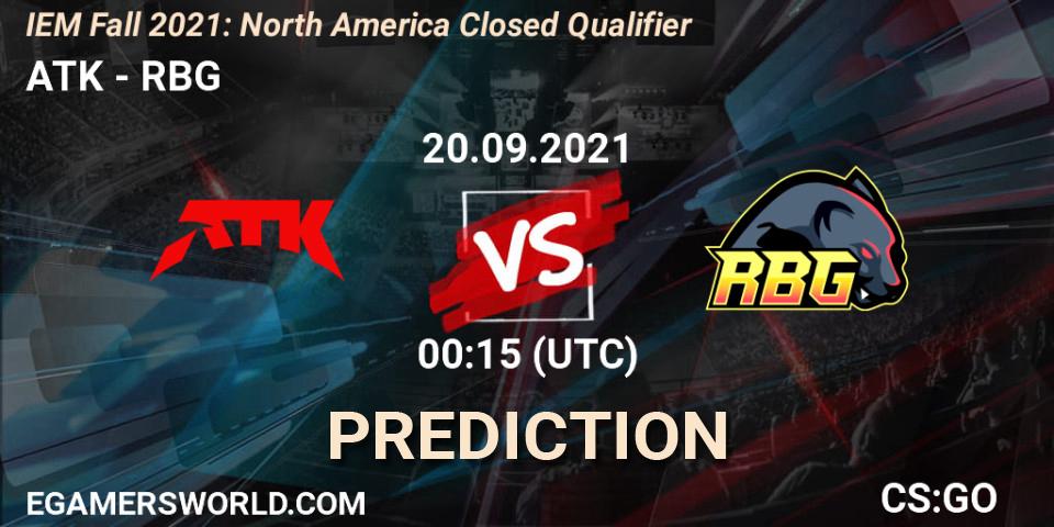 Pronóstico ATK - RBG. 20.09.2021 at 00:15, Counter-Strike (CS2), IEM Fall 2021: North America Closed Qualifier