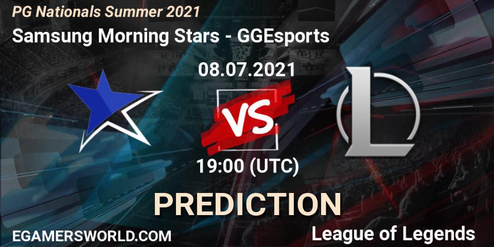 Pronóstico Samsung Morning Stars - GGEsports. 08.07.2021 at 19:00, LoL, PG Nationals Summer 2021