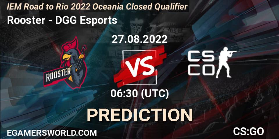 Pronóstico Rooster - DGG Esports. 27.08.2022 at 06:30, Counter-Strike (CS2), IEM Road to Rio 2022 Oceania Closed Qualifier