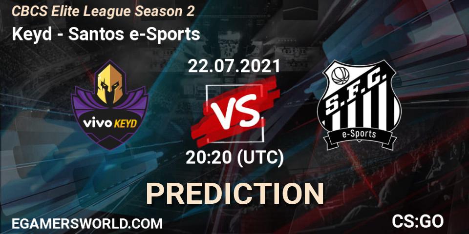 Pronóstico Keyd - Santos e-Sports. 22.07.2021 at 20:20, Counter-Strike (CS2), CBCS Elite League Season 2