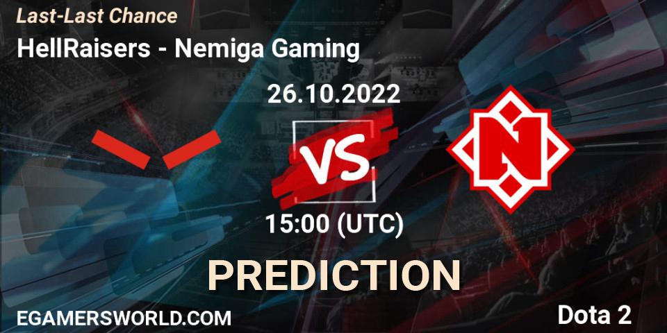 Pronóstico HellRaisers - Nemiga Gaming. 26.10.22, Dota 2, Last-Last Chance