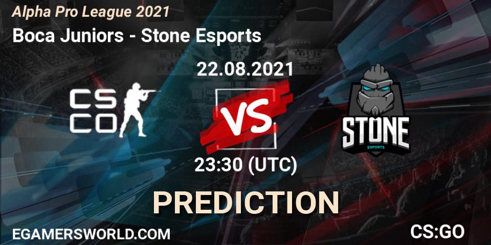 Pronóstico Boca Juniors - Stone Esports. 24.08.2021 at 19:00, Counter-Strike (CS2), Alpha Pro League 2021