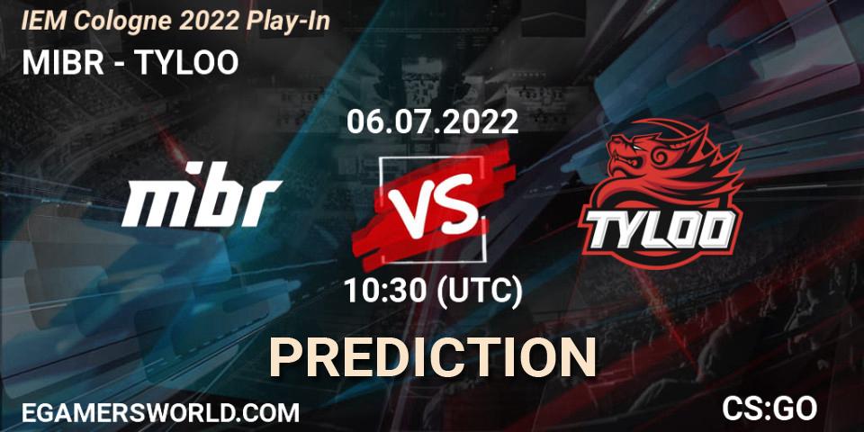 Pronóstico MIBR - TYLOO. 06.07.2022 at 10:30, Counter-Strike (CS2), IEM Cologne 2022 Play-In