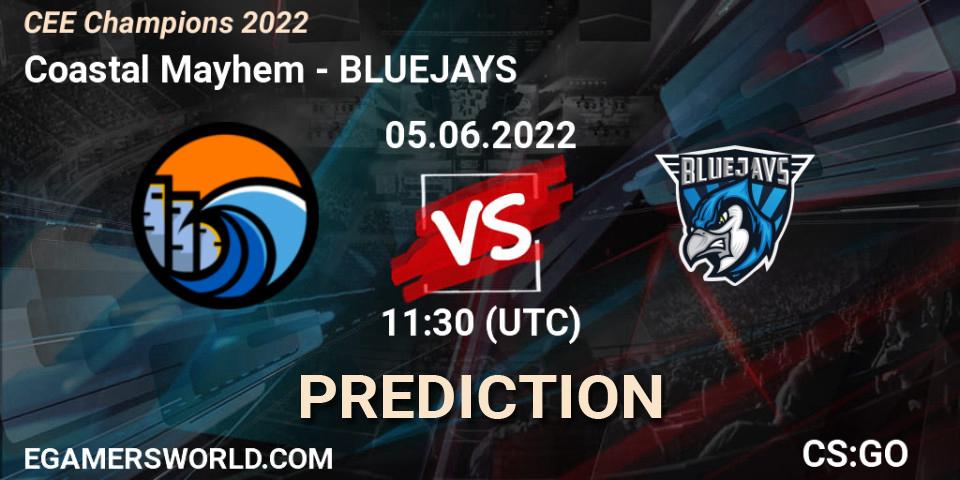 Pronóstico Coastal Mayhem - BLUEJAYS. 05.06.2022 at 11:30, Counter-Strike (CS2), CEE Champions 2022