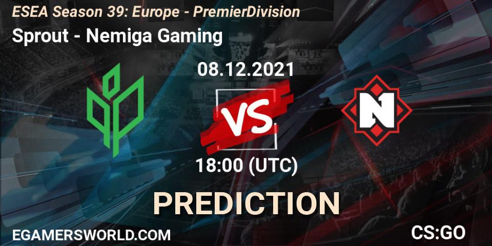 Pronóstico Sprout - Nemiga Gaming. 08.12.2021 at 18:00, Counter-Strike (CS2), ESEA Season 39: Europe - Premier Division
