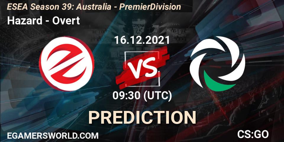 Pronóstico Hazard - Overt. 16.12.2021 at 09:30, Counter-Strike (CS2), ESEA Season 39: Australia - Premier Division