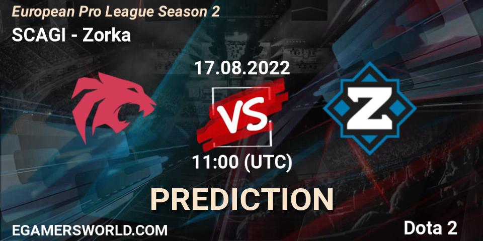Pronóstico SCAGI - Zorka. 17.08.2022 at 11:11, Dota 2, European Pro League Season 2