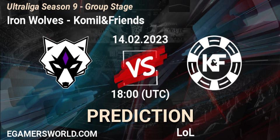 Pronóstico Iron Wolves - Komil&Friends. 14.02.23, LoL, Ultraliga Season 9 - Group Stage