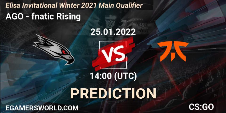 Pronóstico AGO - fnatic Rising. 25.01.2022 at 14:00, Counter-Strike (CS2), Elisa Invitational Winter 2021 Main Qualifier