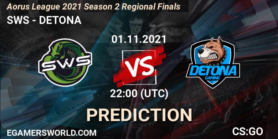 Pronóstico SWS - DETONA. 01.11.21, CS2 (CS:GO), Aorus League 2021 Season 2 Regional Finals
