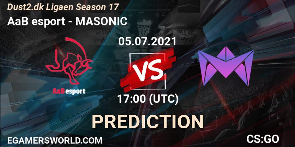 Pronóstico AaB esport - MASONIC. 05.07.2021 at 17:00, Counter-Strike (CS2), Dust2.dk Ligaen Season 17