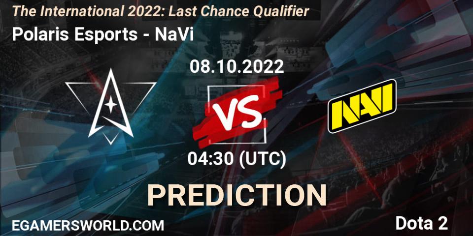 Pronóstico Polaris Esports - NaVi. 08.10.22, Dota 2, The International 2022: Last Chance Qualifier