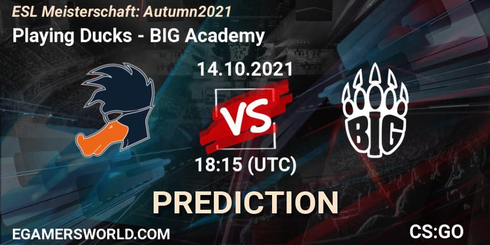 Pronóstico Playing Ducks - BIG Academy. 14.10.2021 at 18:15, Counter-Strike (CS2), ESL Meisterschaft: Autumn 2021