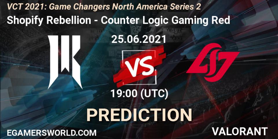 Pronóstico Shopify Rebellion - Counter Logic Gaming Red. 25.06.2021 at 19:00, VALORANT, VCT 2021: Game Changers North America Series 2