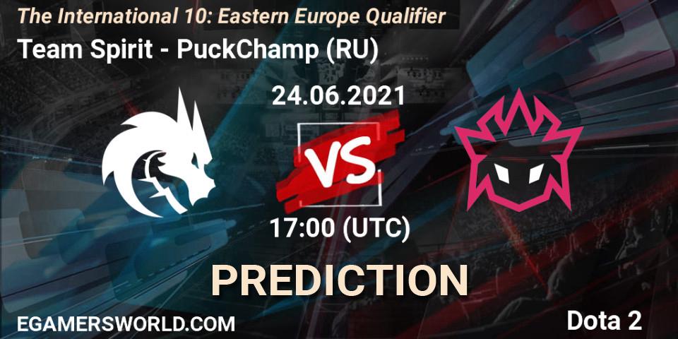 Pronóstico Team Spirit - PuckChamp (RU). 24.06.2021 at 18:05, Dota 2, The International 10: Eastern Europe Qualifier