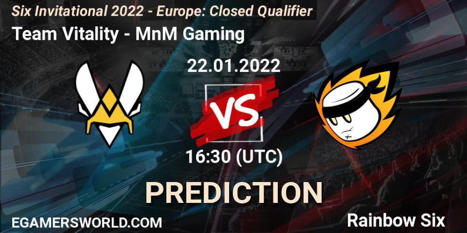 Pronóstico Team Vitality - MnM Gaming. 22.01.22, Rainbow Six, Six Invitational 2022 - Europe: Closed Qualifier