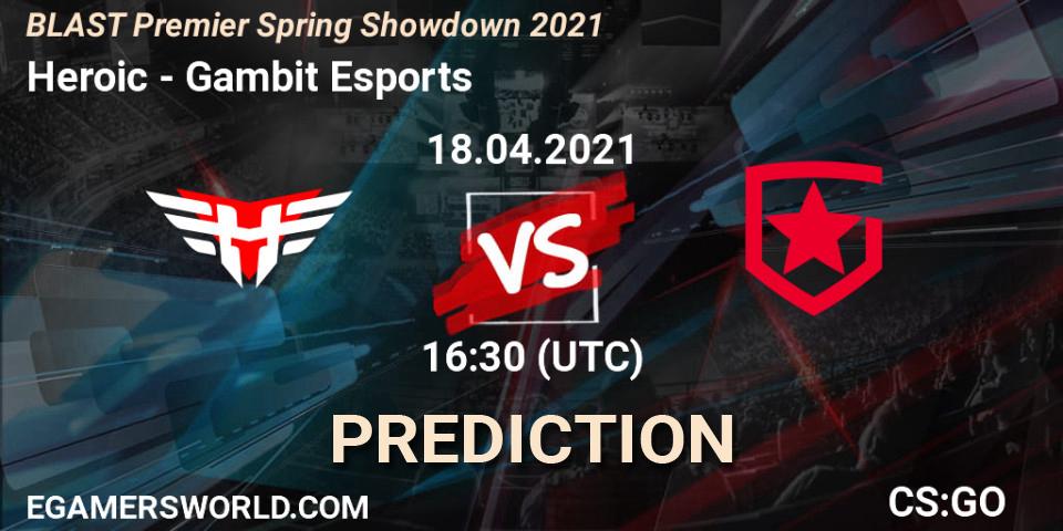 Pronóstico Heroic - Gambit Esports. 18.04.21, CS2 (CS:GO), BLAST Premier Spring Showdown 2021