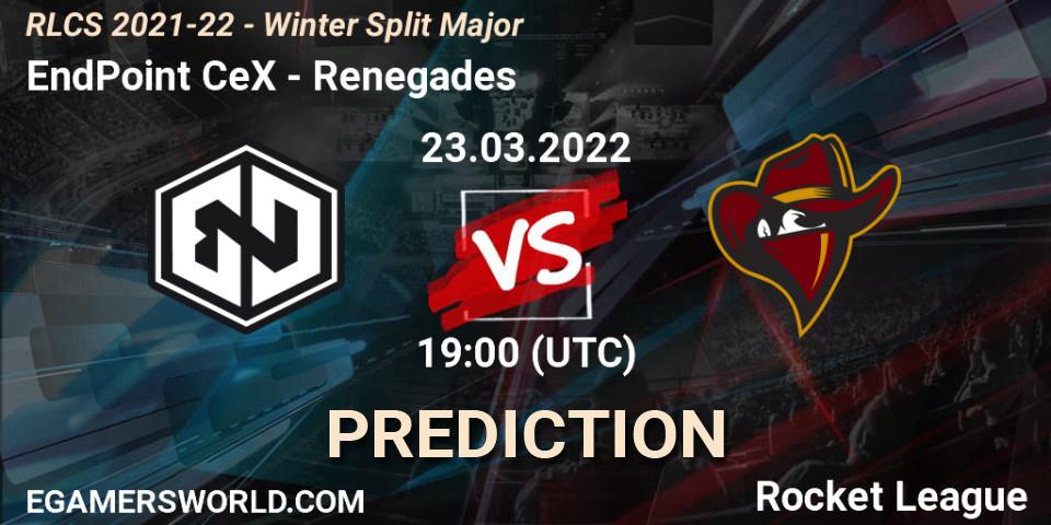 Pronóstico EndPoint CeX - Renegades. 23.03.2022 at 19:00, Rocket League, RLCS 2021-22 - Winter Split Major