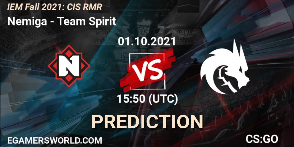 Pronóstico Nemiga - Team Spirit. 01.10.2021 at 15:50, Counter-Strike (CS2), IEM Fall 2021: CIS RMR