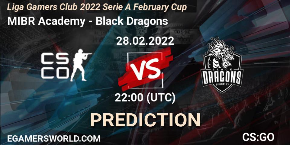 Pronóstico MIBR Academy - Black Dragons. 28.02.2022 at 22:00, Counter-Strike (CS2), Liga Gamers Club 2022 Serie A February Cup