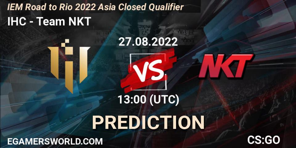 Pronóstico IHC - Team NKT. 27.08.2022 at 13:00, Counter-Strike (CS2), IEM Road to Rio 2022 Asia Closed Qualifier