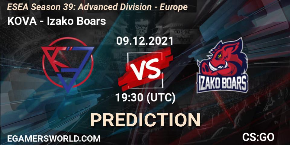 Pronóstico KOVA - Izako Boars. 09.12.21, CS2 (CS:GO), ESEA Season 39: Advanced Division - Europe