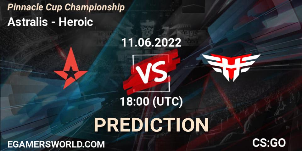 Pronóstico Astralis - Heroic. 11.06.2022 at 18:00, Counter-Strike (CS2), Pinnacle Cup Championship