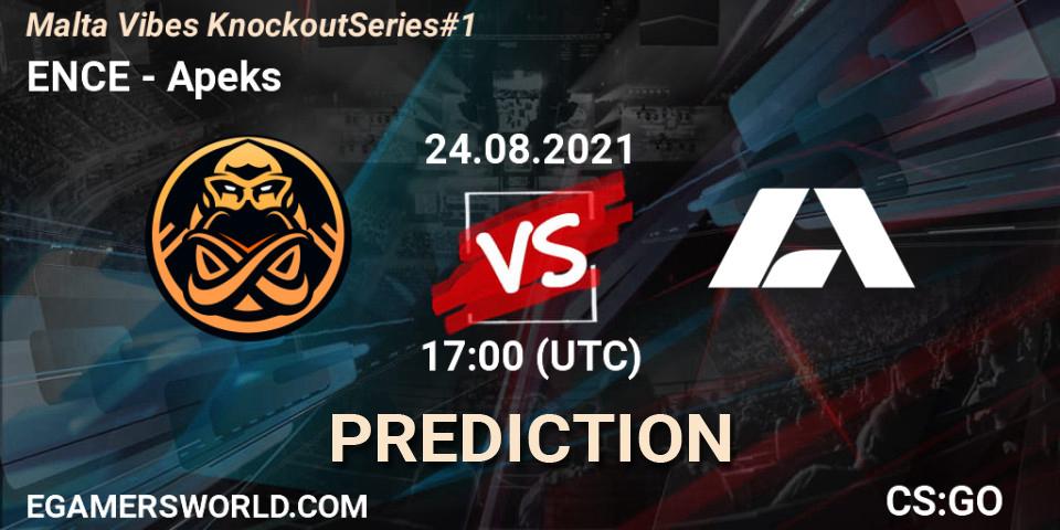 Pronóstico ENCE - Apeks. 24.08.2021 at 11:35, Counter-Strike (CS2), Malta Vibes Knockout Series #1