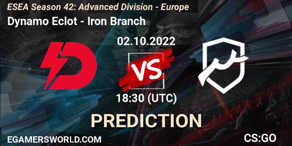 Pronóstico Dynamo Eclot - Iron Branch. 02.10.2022 at 16:10, Counter-Strike (CS2), ESEA Season 42: Advanced Division - Europe