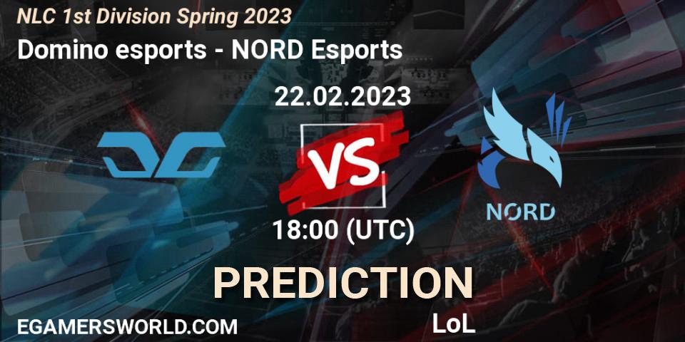 Pronóstico Domino esports - NORD Esports. 22.02.23, LoL, NLC 1st Division Spring 2023