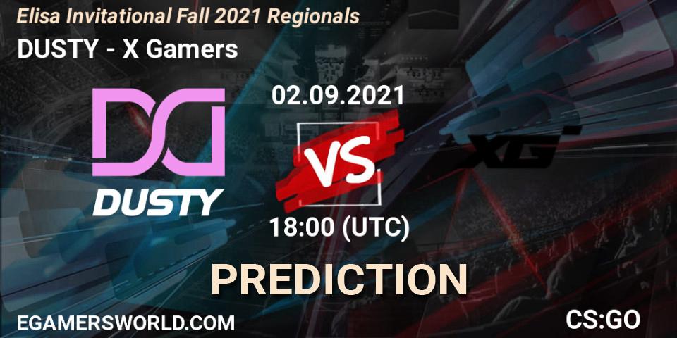 Pronóstico DUSTY - X Gamers. 02.09.2021 at 18:10, Counter-Strike (CS2), Elisa Invitational Fall 2021 Regionals