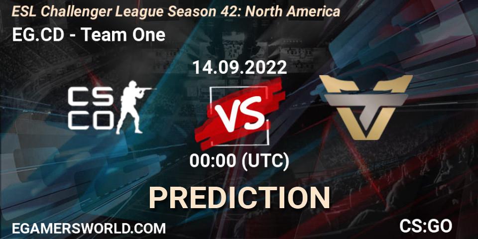 Pronóstico Evil Geniuses Black - Team One. 22.09.22, CS2 (CS:GO), ESL Challenger League Season 42: North America
