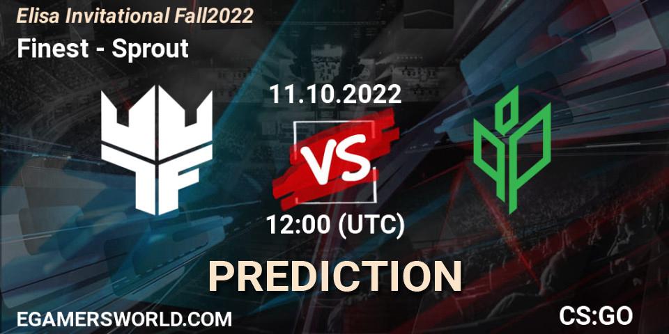 Pronóstico Finest - Sprout. 11.10.2022 at 12:20, Counter-Strike (CS2), Elisa Invitational Fall 2022
