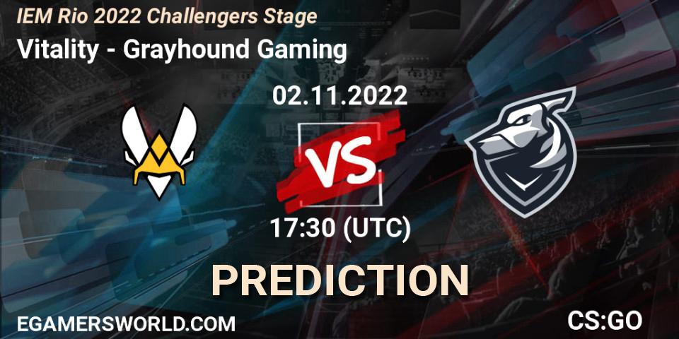 Pronóstico Vitality - Grayhound Gaming. 02.11.2022 at 17:30, Counter-Strike (CS2), IEM Rio 2022 Challengers Stage