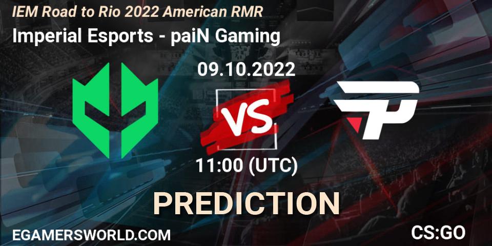 Pronóstico Imperial Esports - paiN Gaming. 09.10.2022 at 11:00, Counter-Strike (CS2), IEM Road to Rio 2022 American RMR