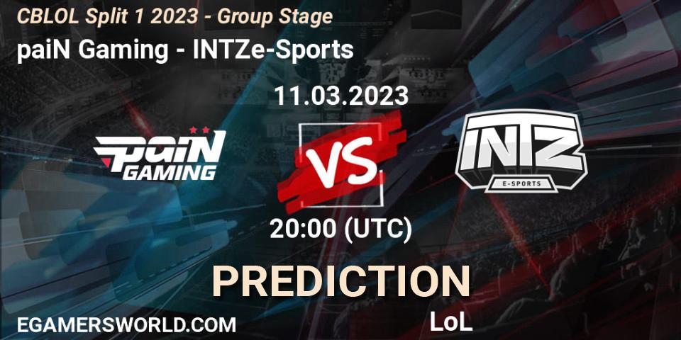 Pronóstico paiN Gaming - INTZ e-Sports. 11.03.2023 at 20:10, LoL, CBLOL Split 1 2023 - Group Stage