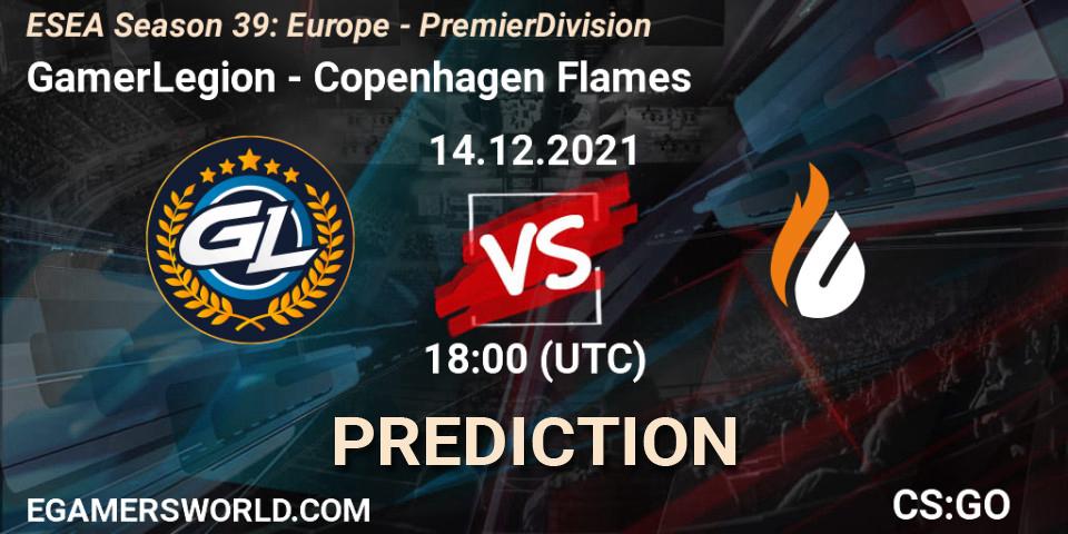 Pronóstico GamerLegion - Copenhagen Flames. 14.12.2021 at 18:00, Counter-Strike (CS2), ESEA Season 39: Europe - Premier Division