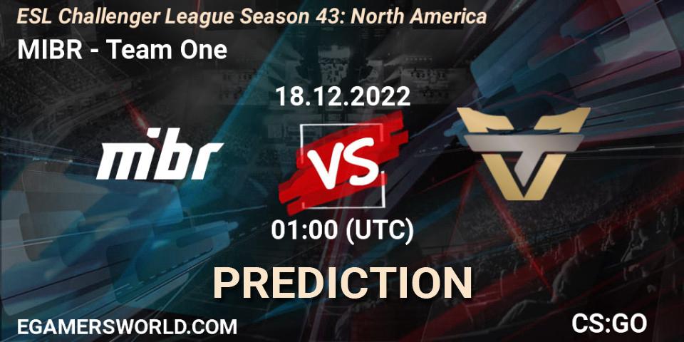 Pronóstico MIBR - Team One. 18.12.22, CS2 (CS:GO), ESL Challenger League Season 43: North America