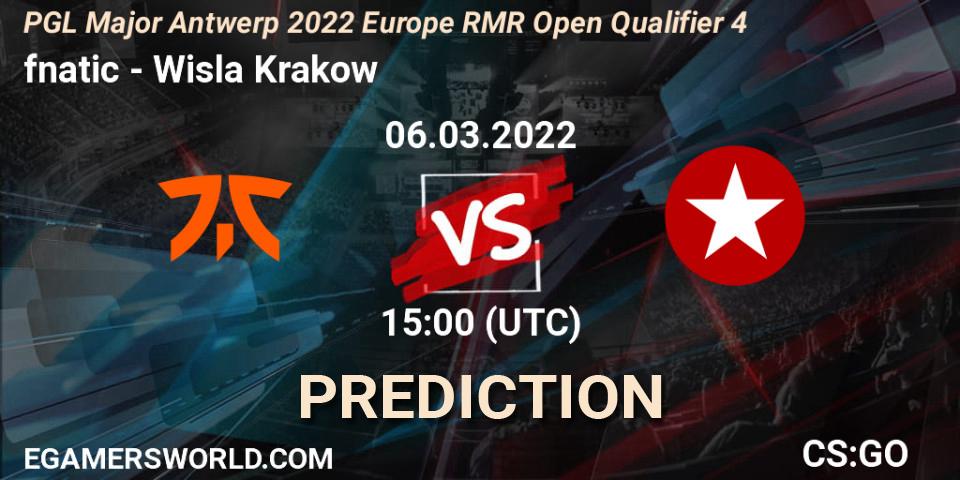 Pronóstico fnatic - Wisla Krakow. 06.03.2022 at 15:05, Counter-Strike (CS2), PGL Major Antwerp 2022 Europe RMR Open Qualifier 4