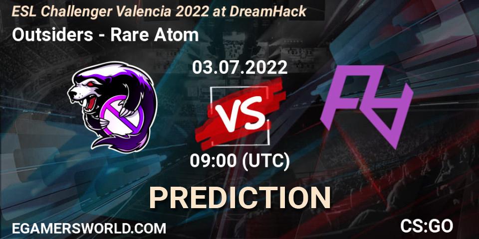Pronóstico Outsiders - Rare Atom. 03.07.2022 at 09:00, Counter-Strike (CS2), ESL Challenger Valencia 2022 at DreamHack