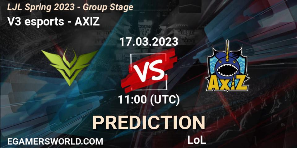 Pronóstico V3 esports - AXIZ. 17.03.23, LoL, LJL Spring 2023 - Group Stage