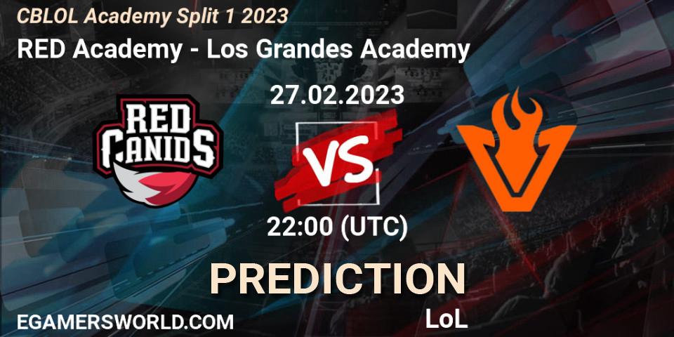 Pronóstico RED Academy - Los Grandes Academy. 27.02.2023 at 22:00, LoL, CBLOL Academy Split 1 2023