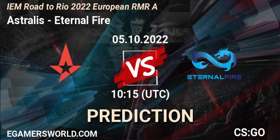 Pronóstico Astralis - Eternal Fire. 05.10.2022 at 10:25, Counter-Strike (CS2), IEM Road to Rio 2022 European RMR A